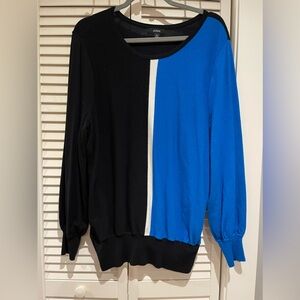 Alfani Blue and Black Women’s Long Sleeve Top